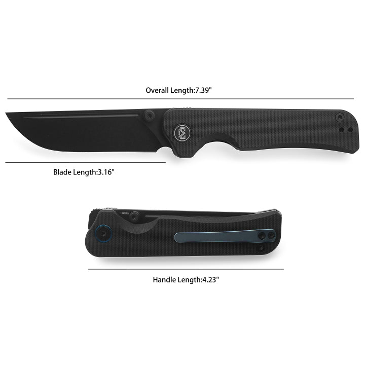 Miguron Pagos MGR-807SBK black G10 handle scales