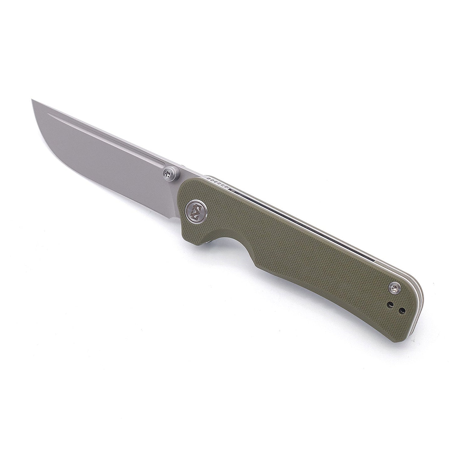 Miguron Pagos Front Flipper Knife 3.25" Black PVD 14C28N Blade Green G10 Handle MGR-807SGN