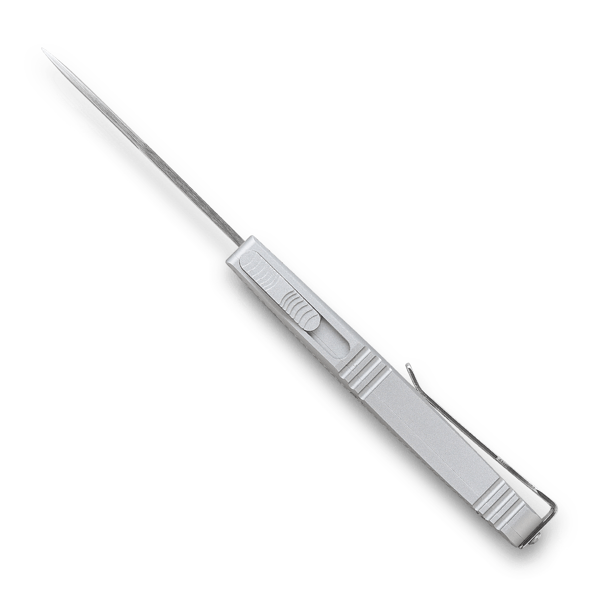 CobraTec Mini Mamba Dual Action OTF Knurled D2 Silver Handles / D2 Steel Blade 2.2in