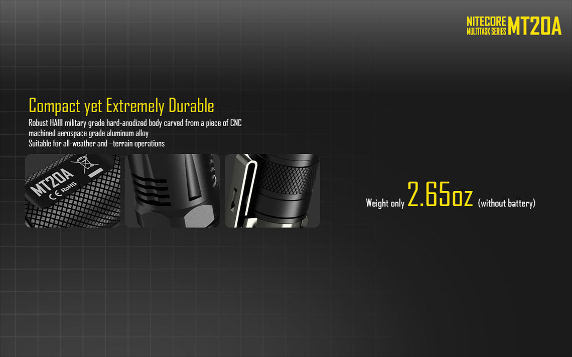 Nitecore MT20A 2x AA 360 Lumens CREE XP-G2 R5 LED Flashlight