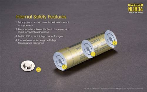 Nitecore NL1834 (NL189) 3400mAh protected 18650 rechargeable battery – detail view