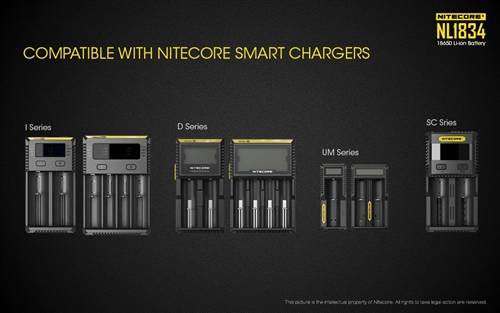 Nitecore NL1834 (NL189) 3400mAh protected 18650 rechargeable battery – feature detail