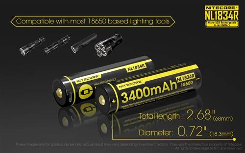 Nitecore NL1834R 3400mAh USB rechargeable 18650 battery – charging port detail