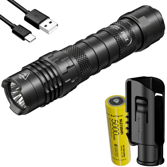 Nitecore P10iX NIT-P10iX front view – 4000 lumen LED USB-C rechargeable tactical flashlight