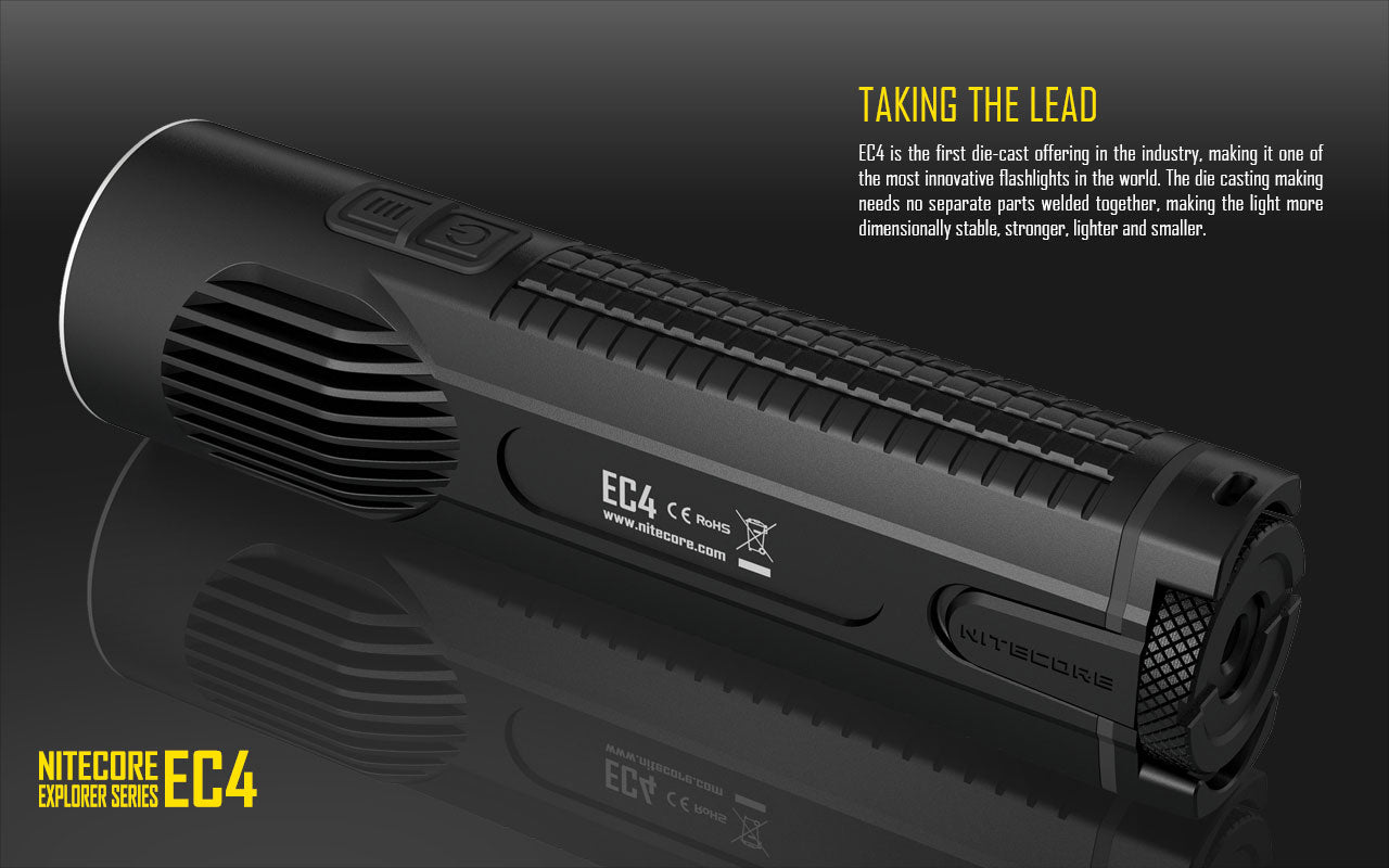 Nitecore EC4 2x 18650 / 4x CR123A 1000 Lumens Cree XM-L2 U2 LED Flashlight
