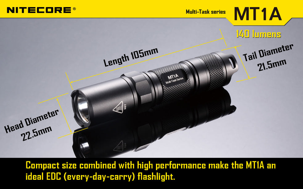 NiteCore Multi Task Series MT1A 180 Lumen 1 x AA CREE XP-G LED Flashlight