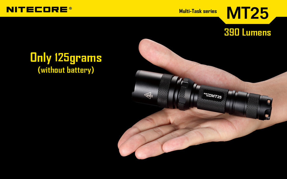 Nitecore Multi Task Series MT25 390 Lumen 2 x CR123 / 1 x 18650 CREE XP-G LED Flashlight