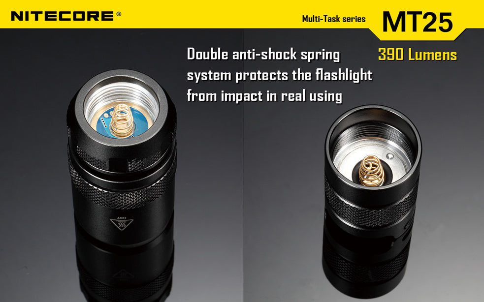 Nitecore Multi Task Series MT25 390 Lumen 2 x CR123 / 1 x 18650 CREE XP-G LED Flashlight
