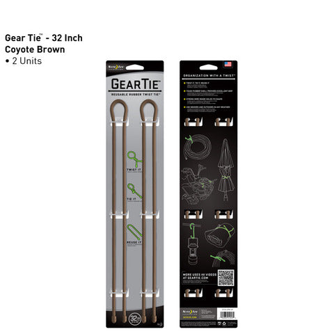 Nite Ize Gear Tie 32 inch - Coyote Brown 2pk
