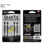 Nite Ize Gear Tie 3 inch - Black 4pk