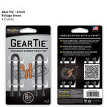 Nite Ize Gear Tie 6 inch - Foliage Green 2pk