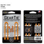 Nite Ize Gear Tie 6 inch - Orange 2pk
