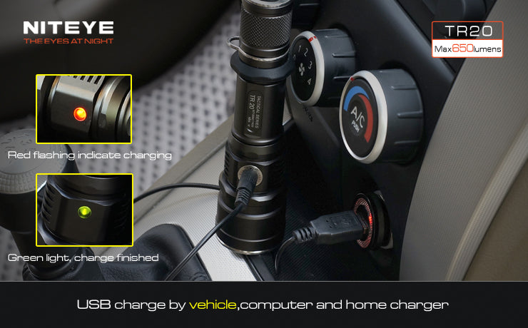 Niteye TR20 CREE XM-L U2 LED 650 Lumen Flashlight