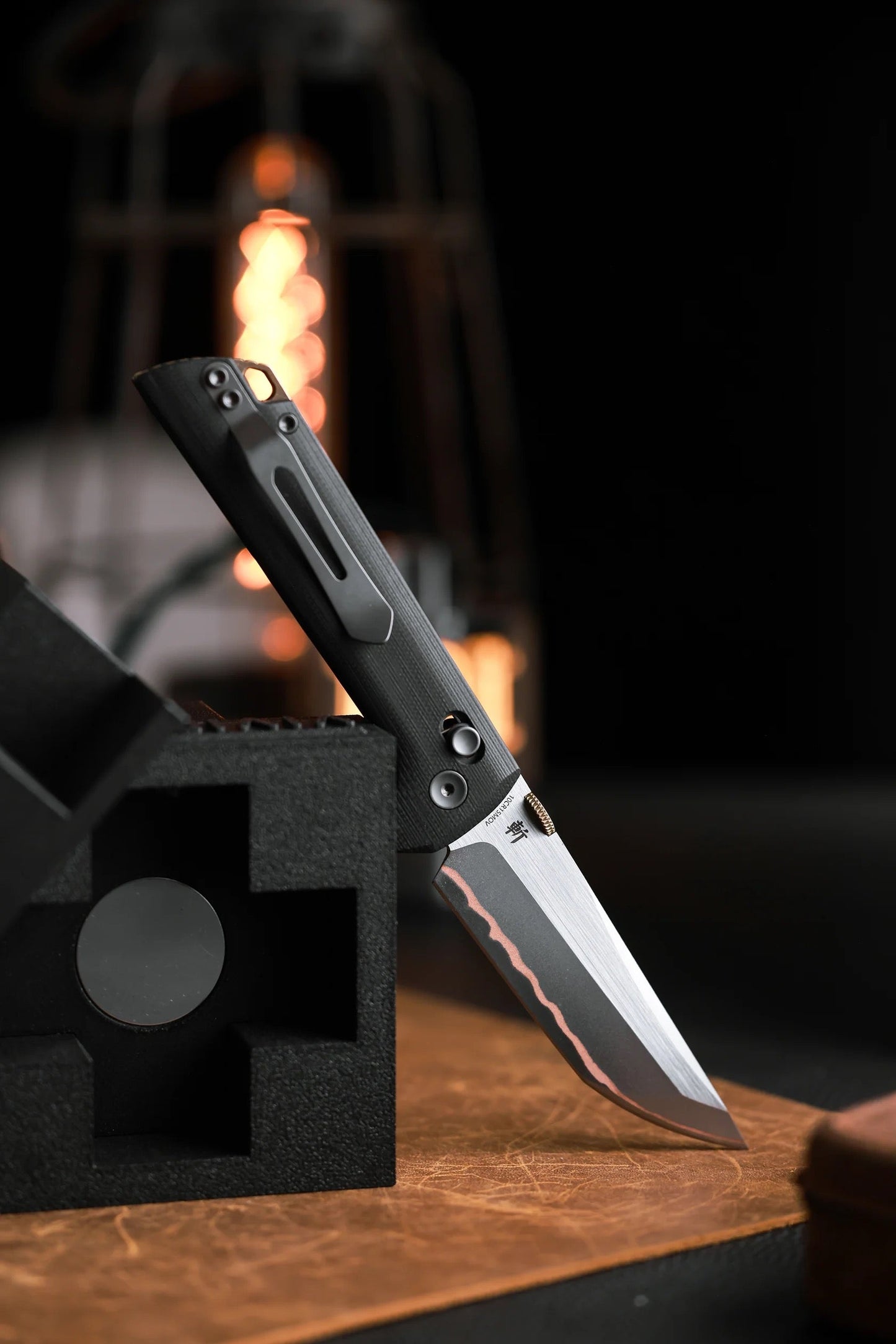 North Mountain Blade 2418-BK-5 Chop – 3.5" 5-Layer Copper Steel Crossbar Lock Knife