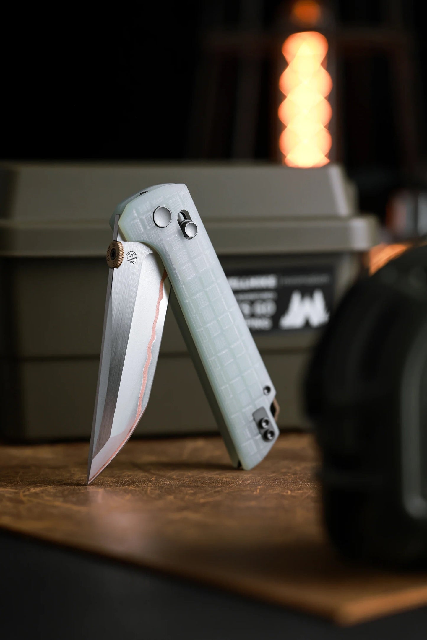North Mountain Blade 2418-JD-G-5 3 5 inch copper clad blade jade g10