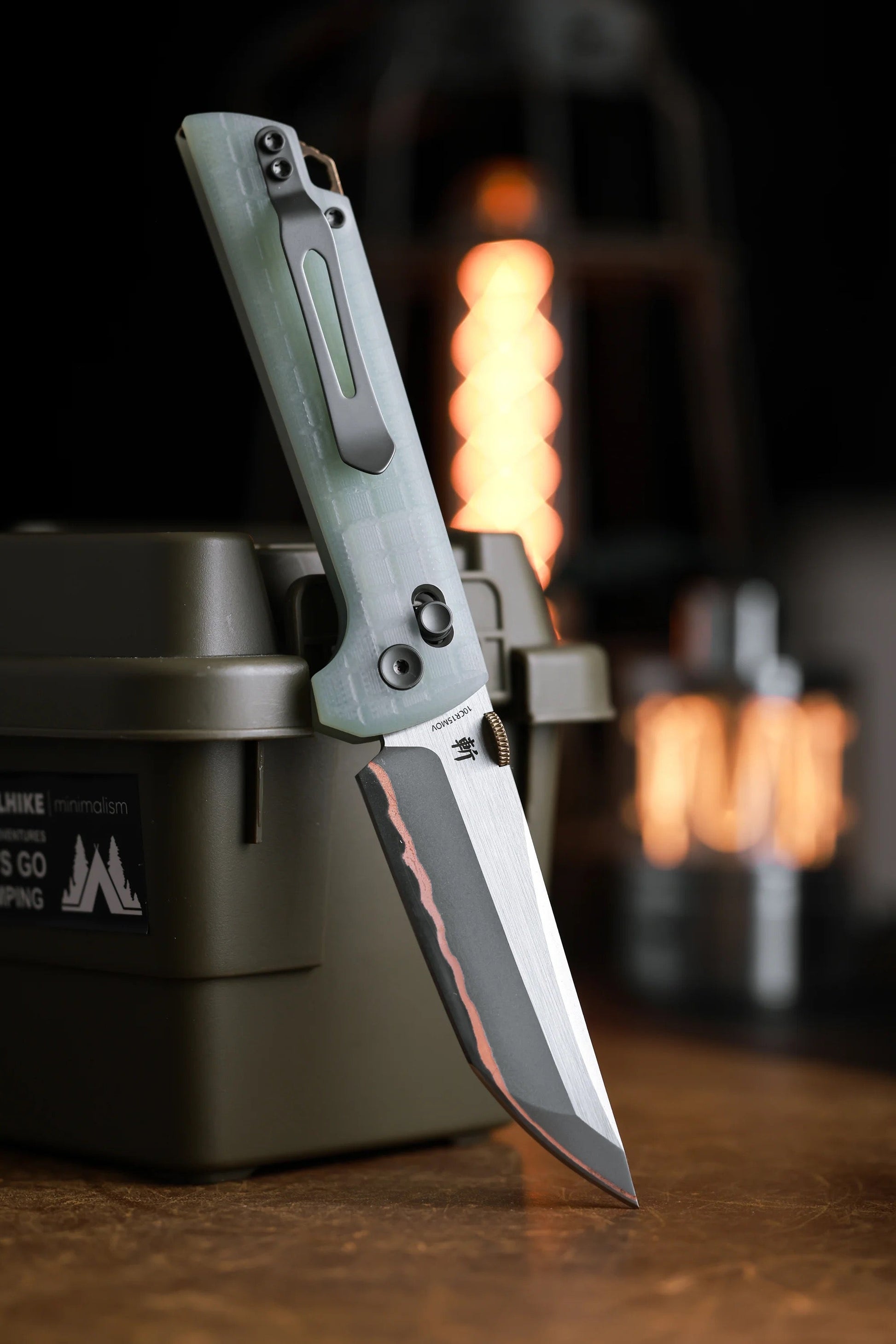 North Mountain Blade 2418-JD-G-5 3 5 inch copper clad blade jade g10 grid
