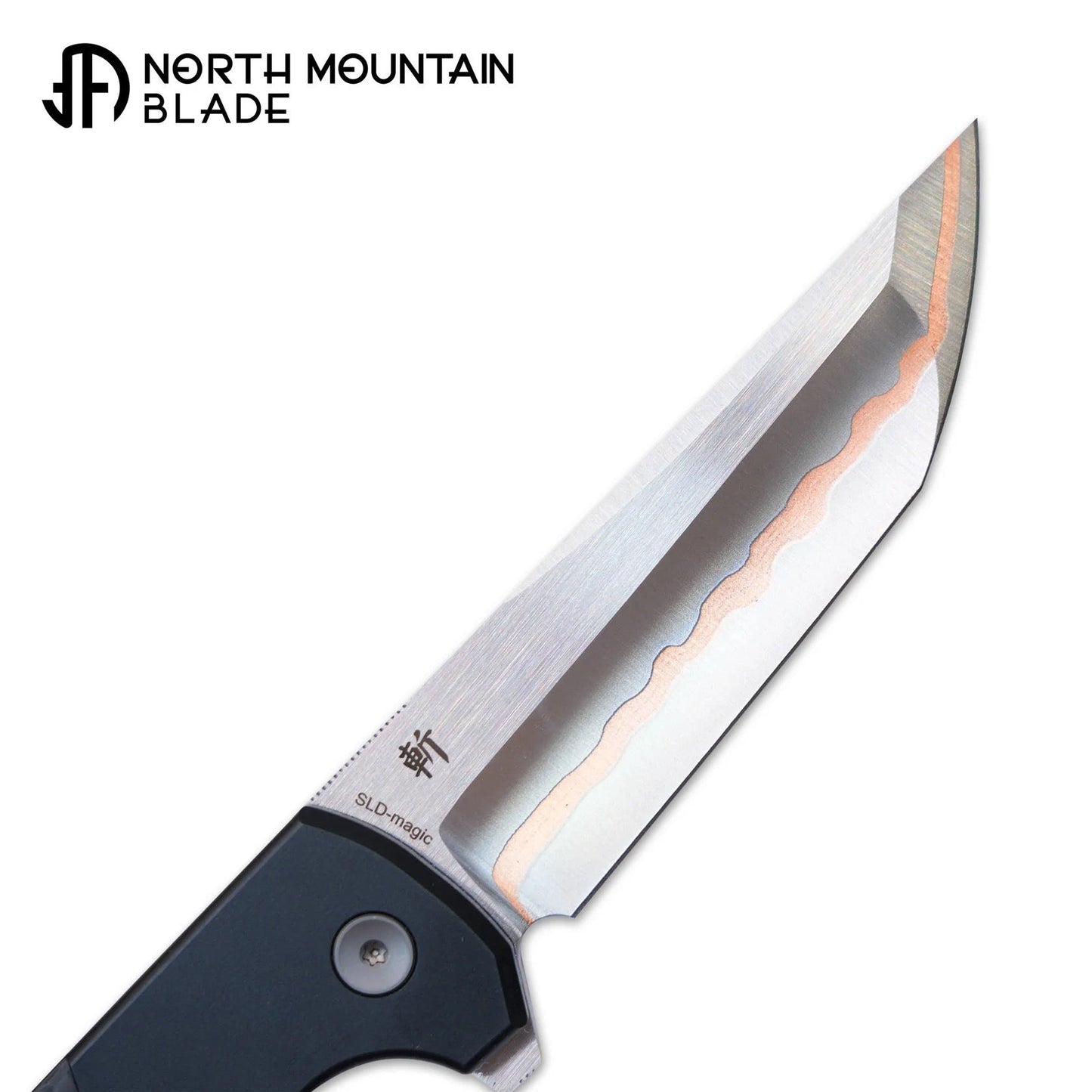 North Mountain Blade 2407-CF-5 Chop 2 3.5" Copper Blade Folding Knife Anodized Aluminum & Carbon Fiber Handle