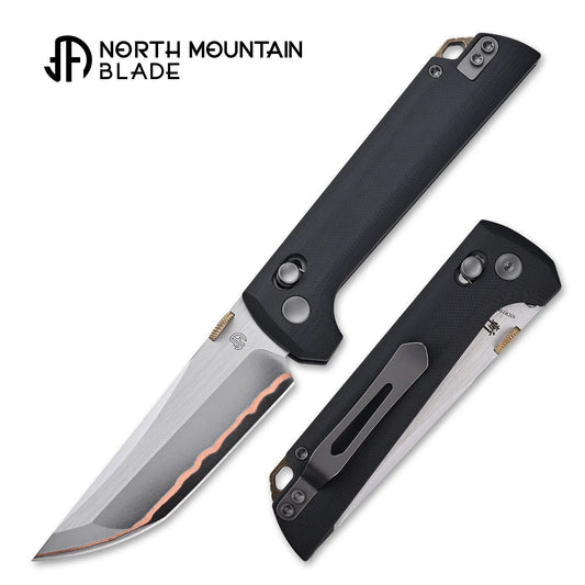 North Mountain Blade 2418-BK-5 Chop – 3.5" 5-Layer Copper Steel Crossbar Lock Knife