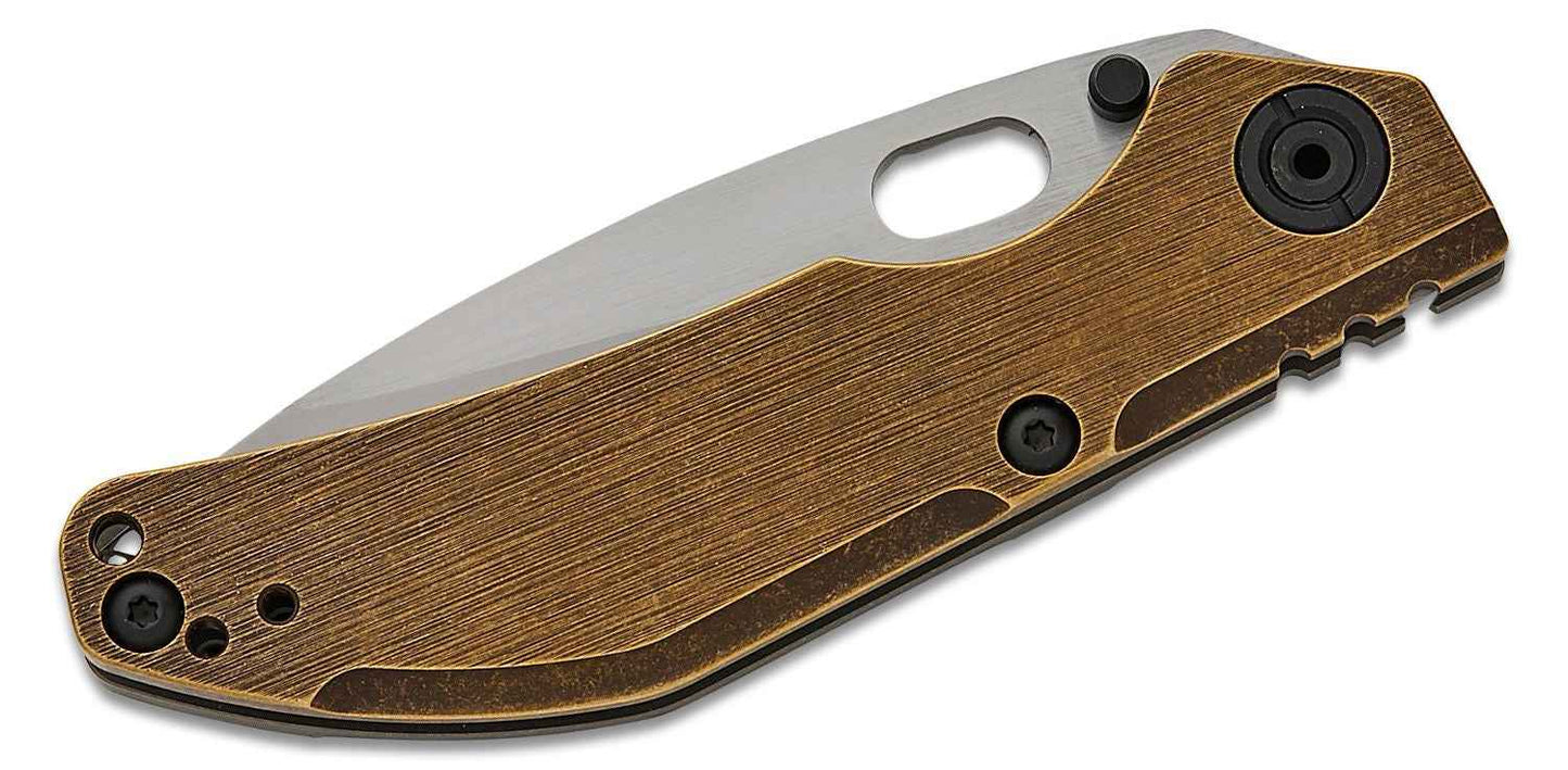 North Mountain Blade BBNM 2522-CU Bronze Tanto – 3.62" SLD Hamon Blade, Bronze Handle Frame Lock Knife