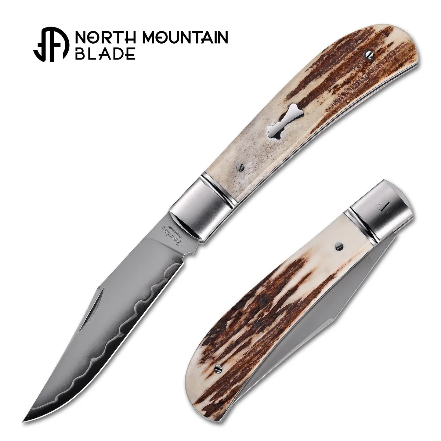 North Mountain Blade 2531-ATL Thin Classic Lanny Gentleman Pocket Knife Antler Handle