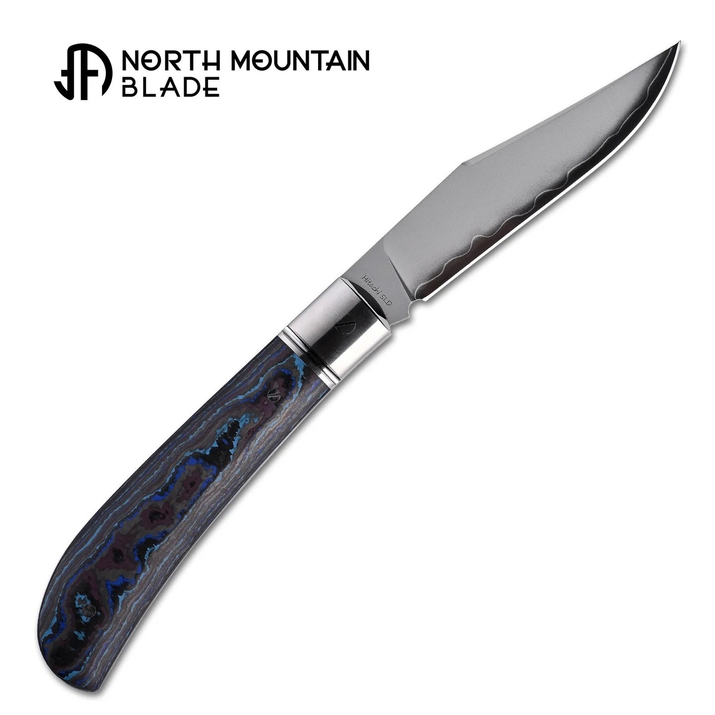 North Mountain Blade 2531-BLCF lanny gentleman slip joint blue carbon fiber detail