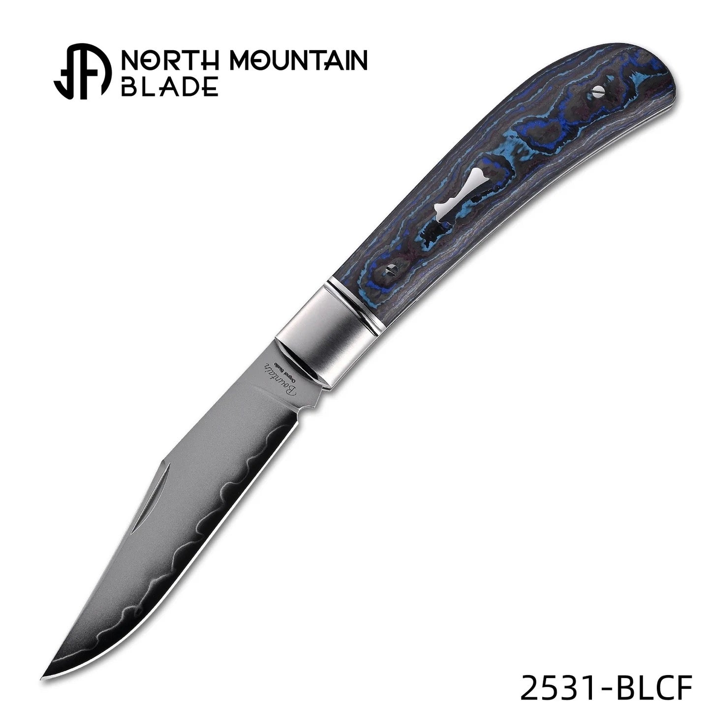 North Mountain Blade 2531-BLCF lanny gentleman slip joint blue carbon fiber knife