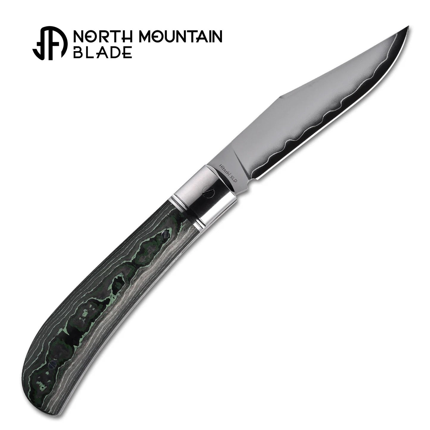 North Mountain Blade 2531-GRCF lanny gentleman slip joint green carbon fiber