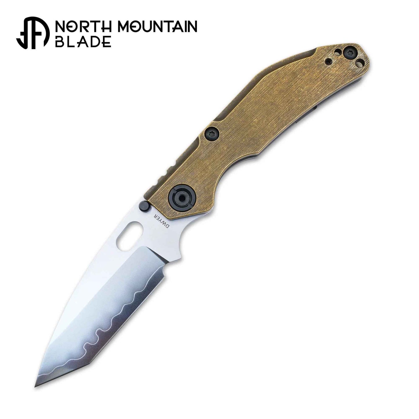 North Mountain Blade BBNM 2522-CU Bronze Tanto – 3.62" SLD Hamon Blade, Bronze Handle Frame Lock Knife