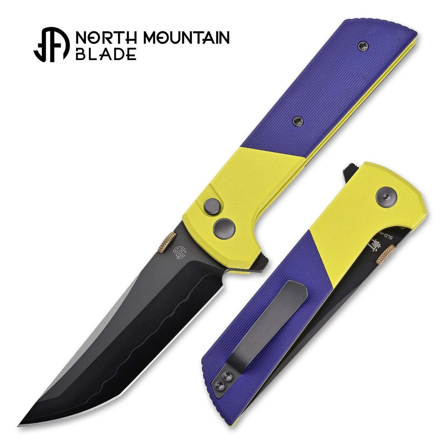 North Mountain Blade 2408-PRGR-DLC chop 2 front and back view folding knife