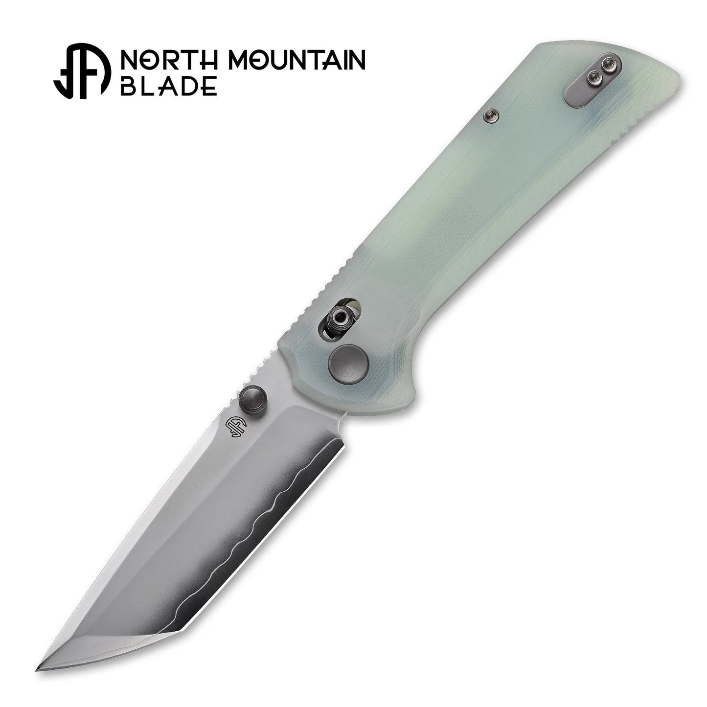 North Mountain Blade – Chop Crossbar Lock – 2532-JD – Jade G10 Handles 3.58" SLD-Magic Tanto Folding Knife