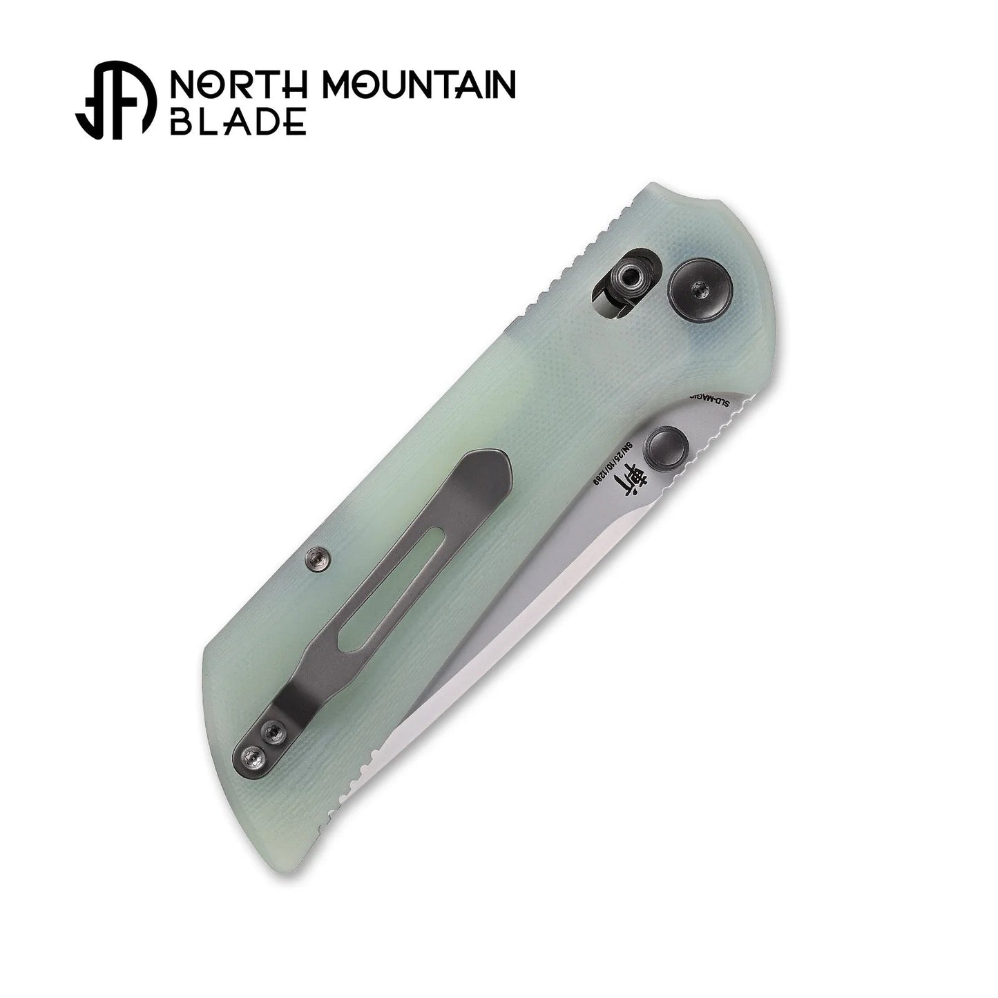 North Mountain Blade – Chop Crossbar Lock – 2532-JD – Jade G10 Handles 3.58" SLD-Magic Tanto Folding Knife