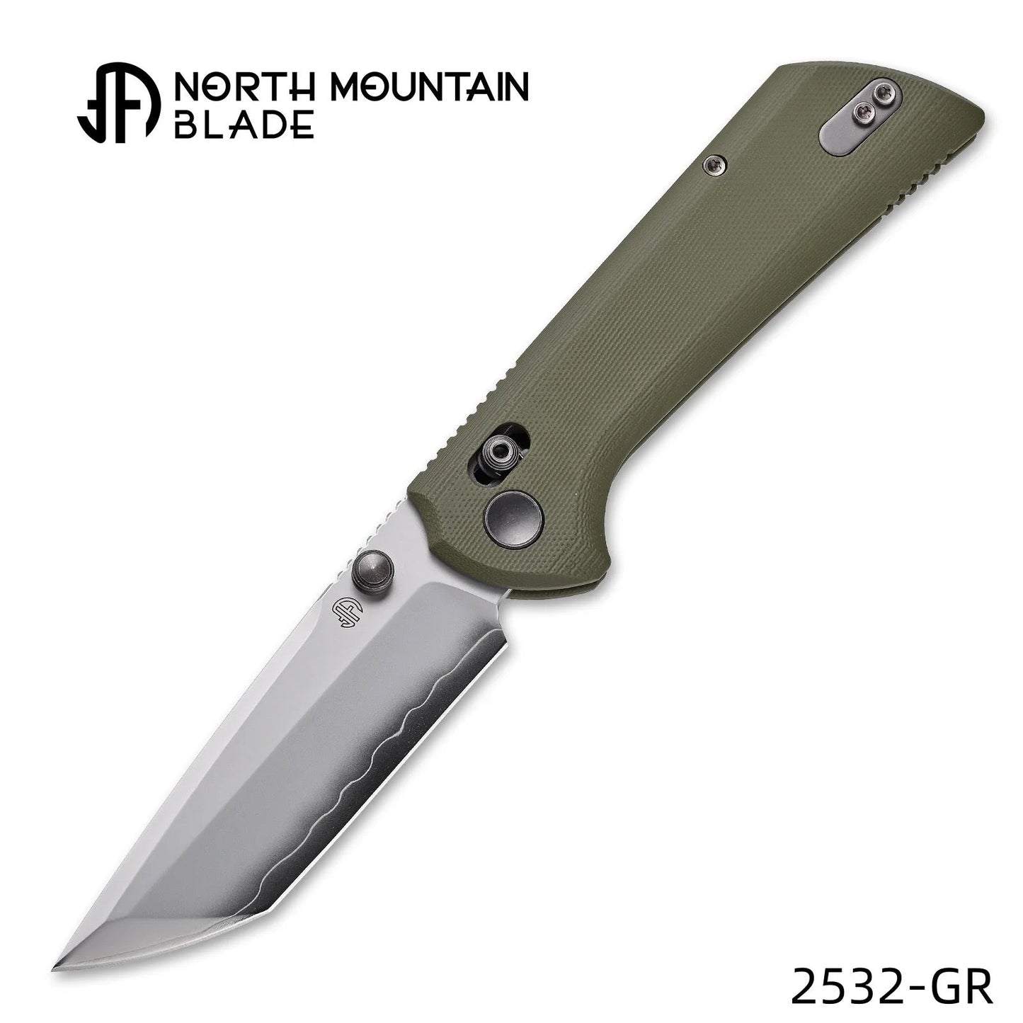 North Mountain Blade – Chop Crossbar Lock – 2532-GR – 3.58" SLD-Magic Tanto Folding Knife