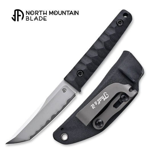 North Mountain Blade CHOP MINI 3.39" SLD-MAGIC Fixed Blade Knife Black G10 2416-BK