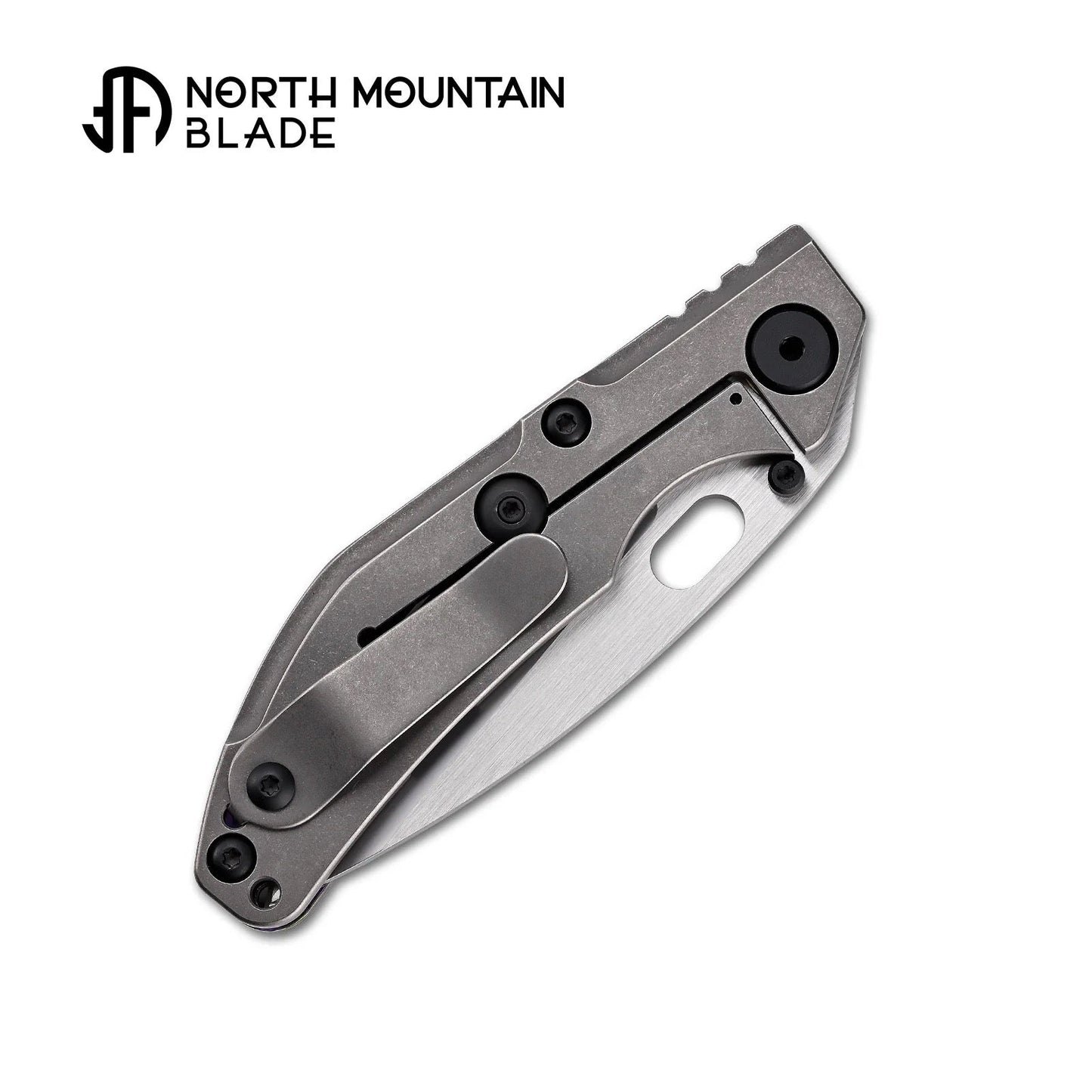 North Mountain Blade BBNM 2522-PRGR 3.54" SLD-Magic Tanto Folding Knife Purple & Yellow Ceramic Carbon Fiber Titanium Handle