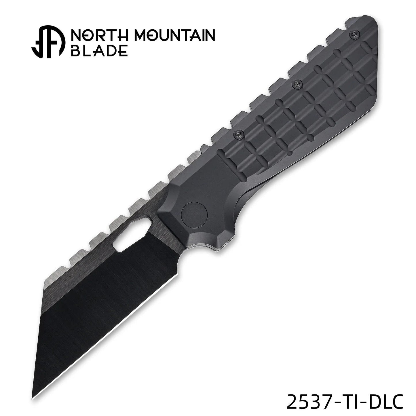 North Mountain Blade x Jason Grant The Gripper V2 3V DLC Blade Black Titanium Handles| 2537-TI-DLC