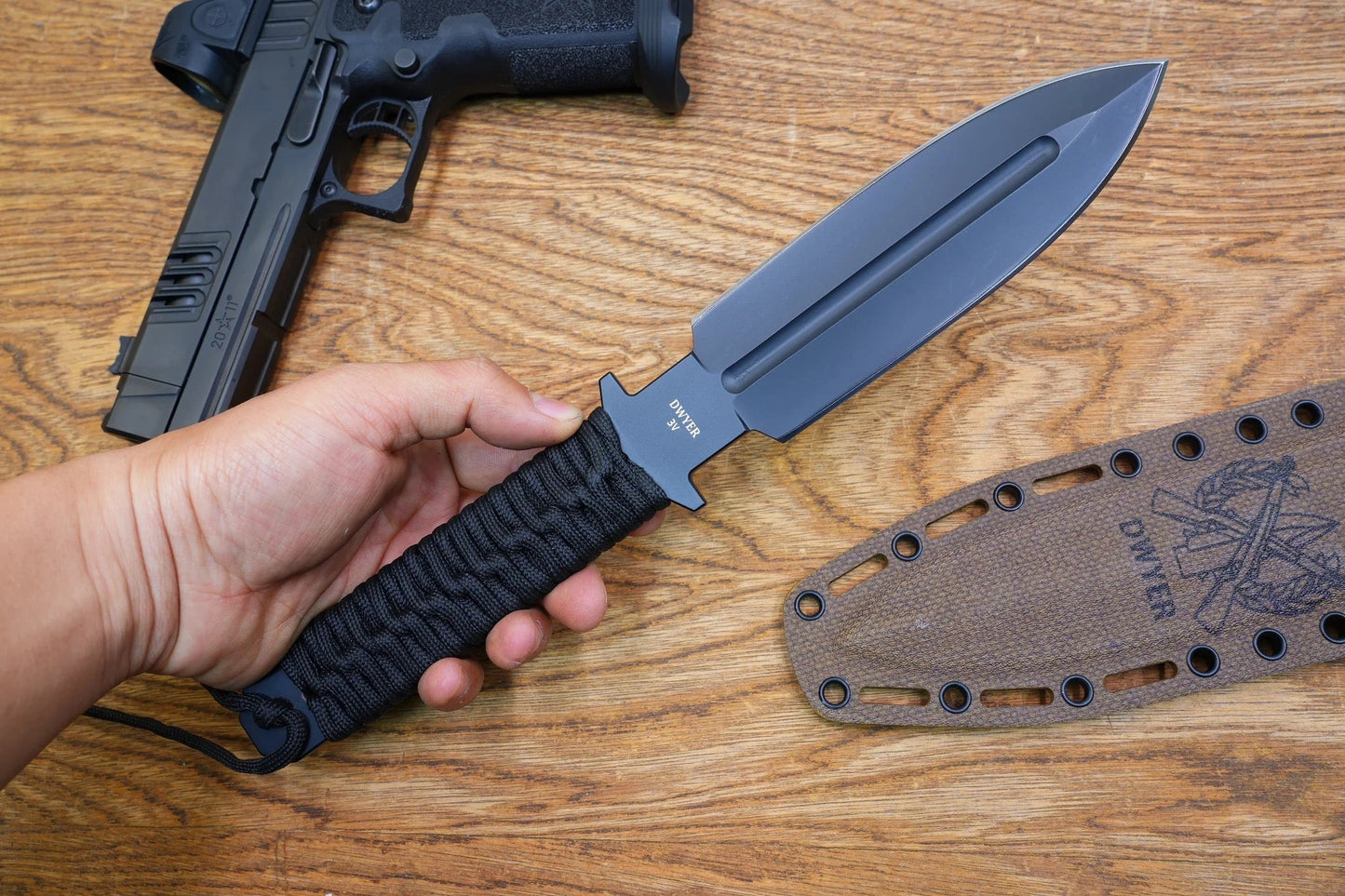 North Mountain Blade JW – 5.5" CPM-3V Double-Edged Tactical Knife (Black)