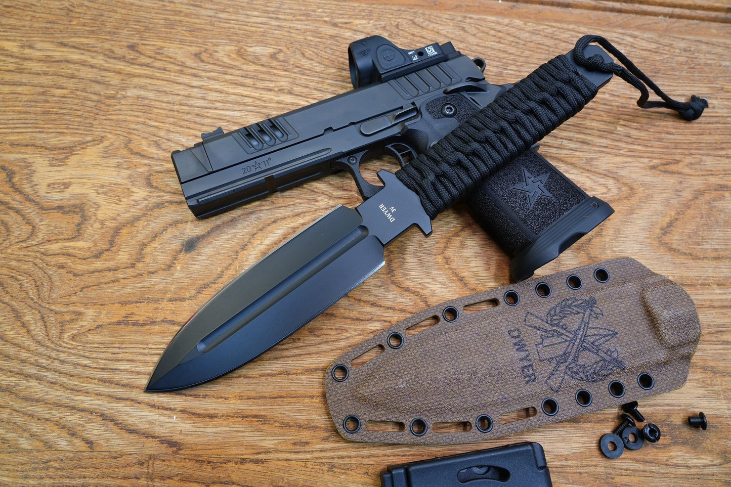 North Mountain Blade JW – 5.5" CPM-3V Double-Edged Tactical Knife (Black)
