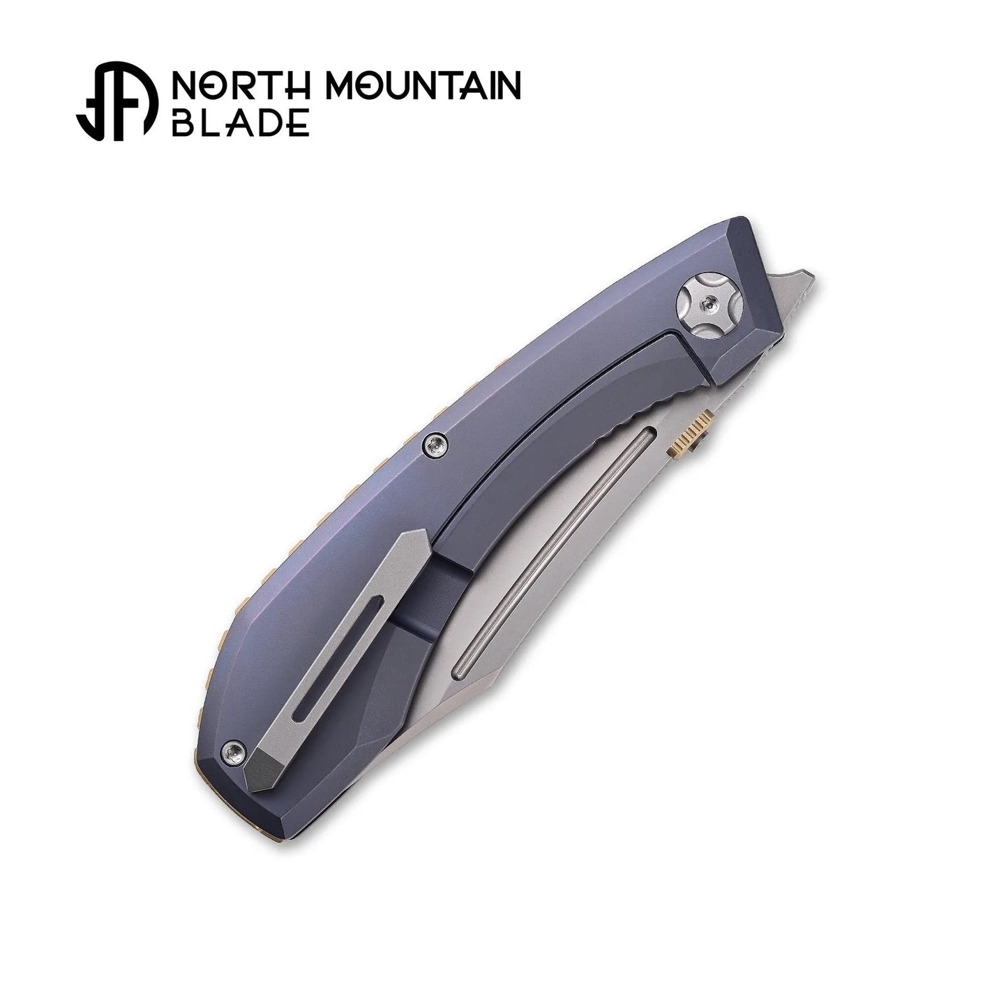 North Mountain Blade The Redeemer 2601-PR – M390 Blade Purple Anodized Titanium Folding Knife