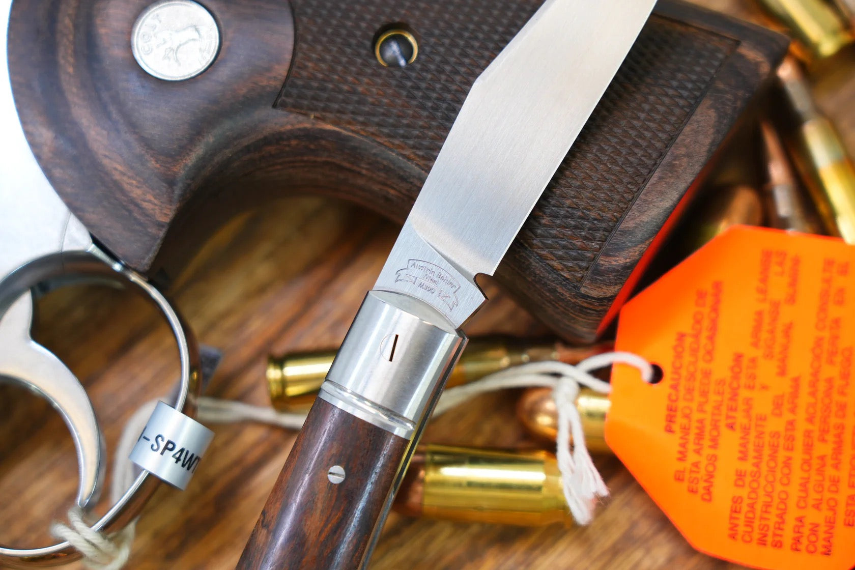 North Mountain Blade Lanny-M390-desert-ironwood traditional pocket knife m390 blade