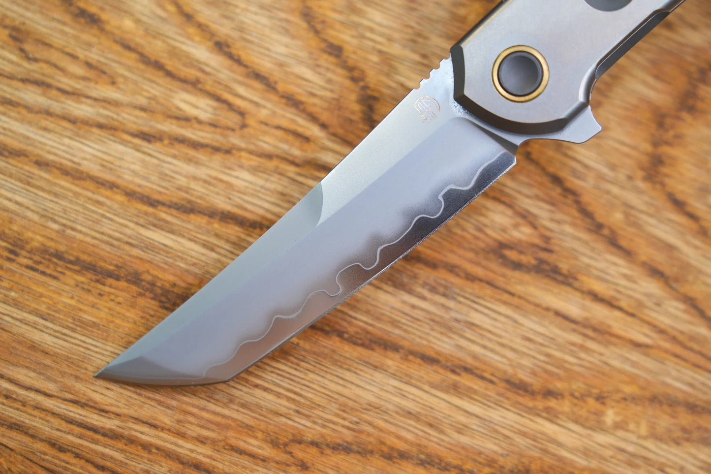North Mountain Blade 2507-Hole zero tanto blade detail titanium knife