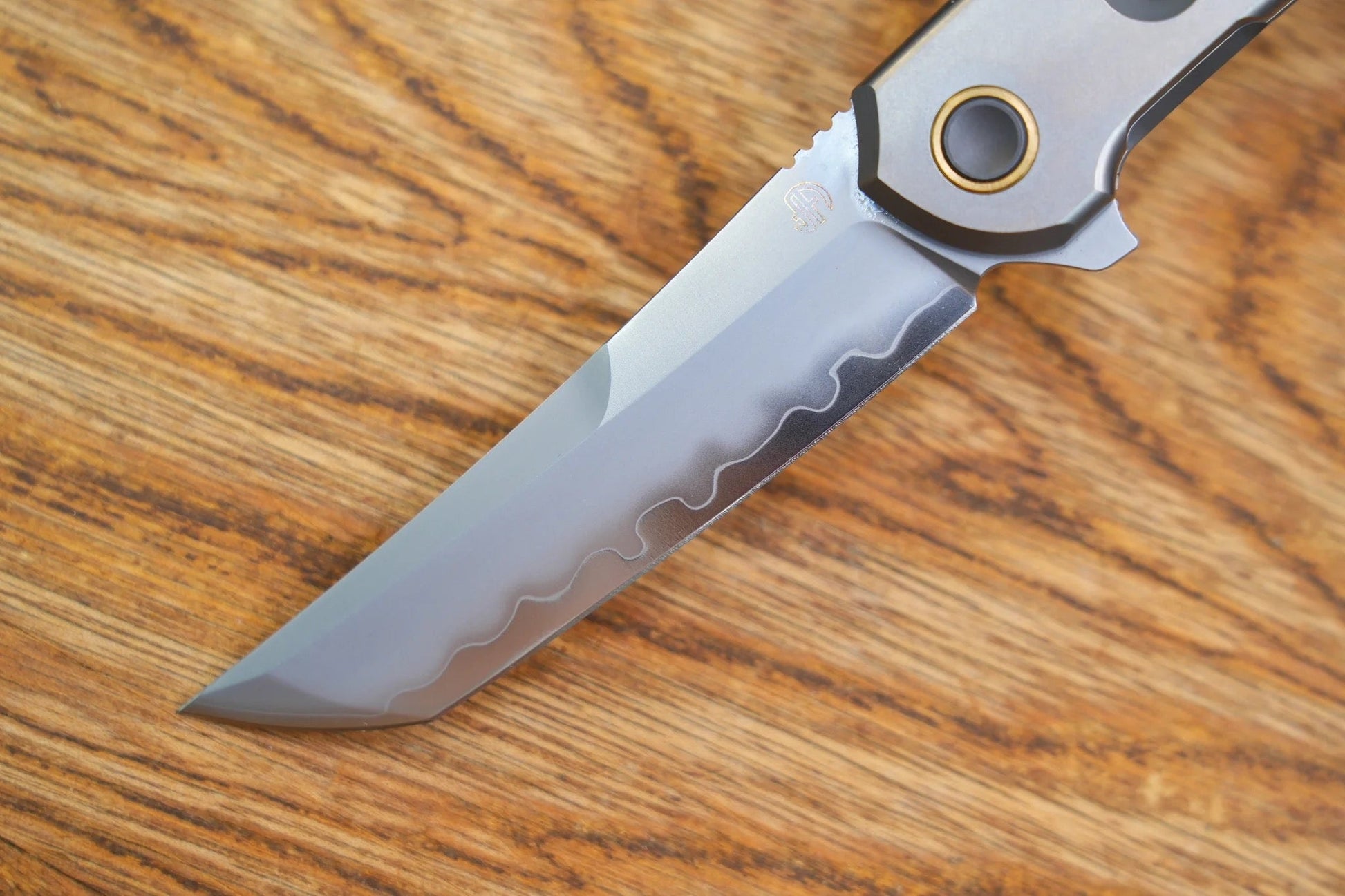 North Mountain Blade 2507-Hole zero tanto blade detail titanium knife
