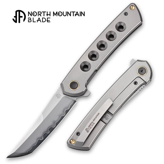 North Mountain Blade Zero 2507-Hole â€“ 3.5" SLD-Magic Tanto Titanium Frame Lock Knife