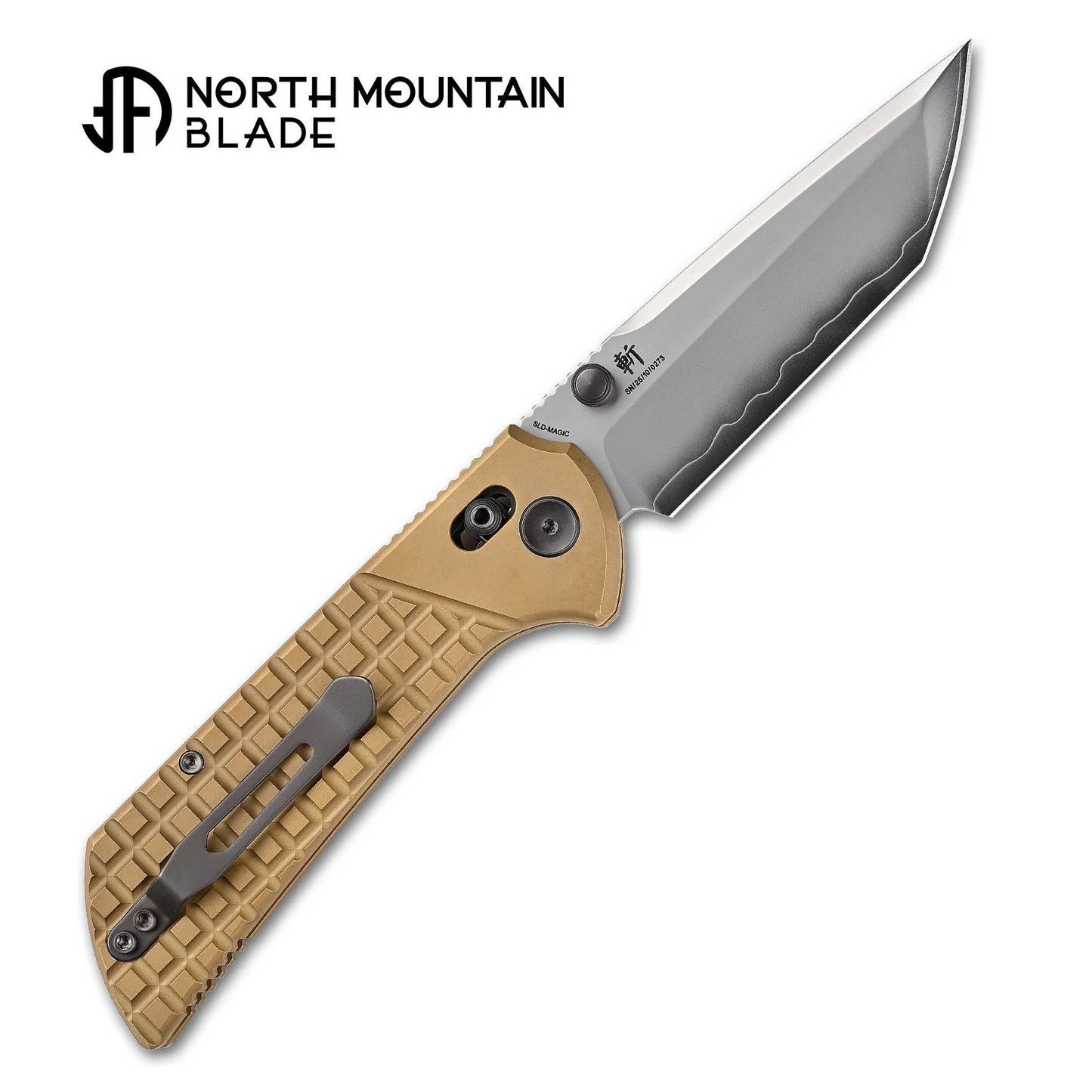 North Mountain Blade 2532-CU CHOP – SLD-Magic Tanto Blade | Brass Handle | Crossbar Lock | 10-Year Warranty
