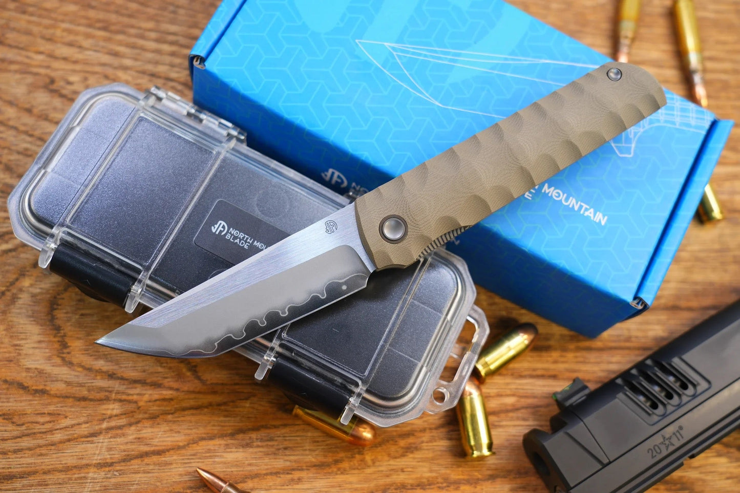 North Mountain Blade Kick Stop Chop Plus – 4" Tanto SLD-Magic Blade | Desert Tan G10 Handle