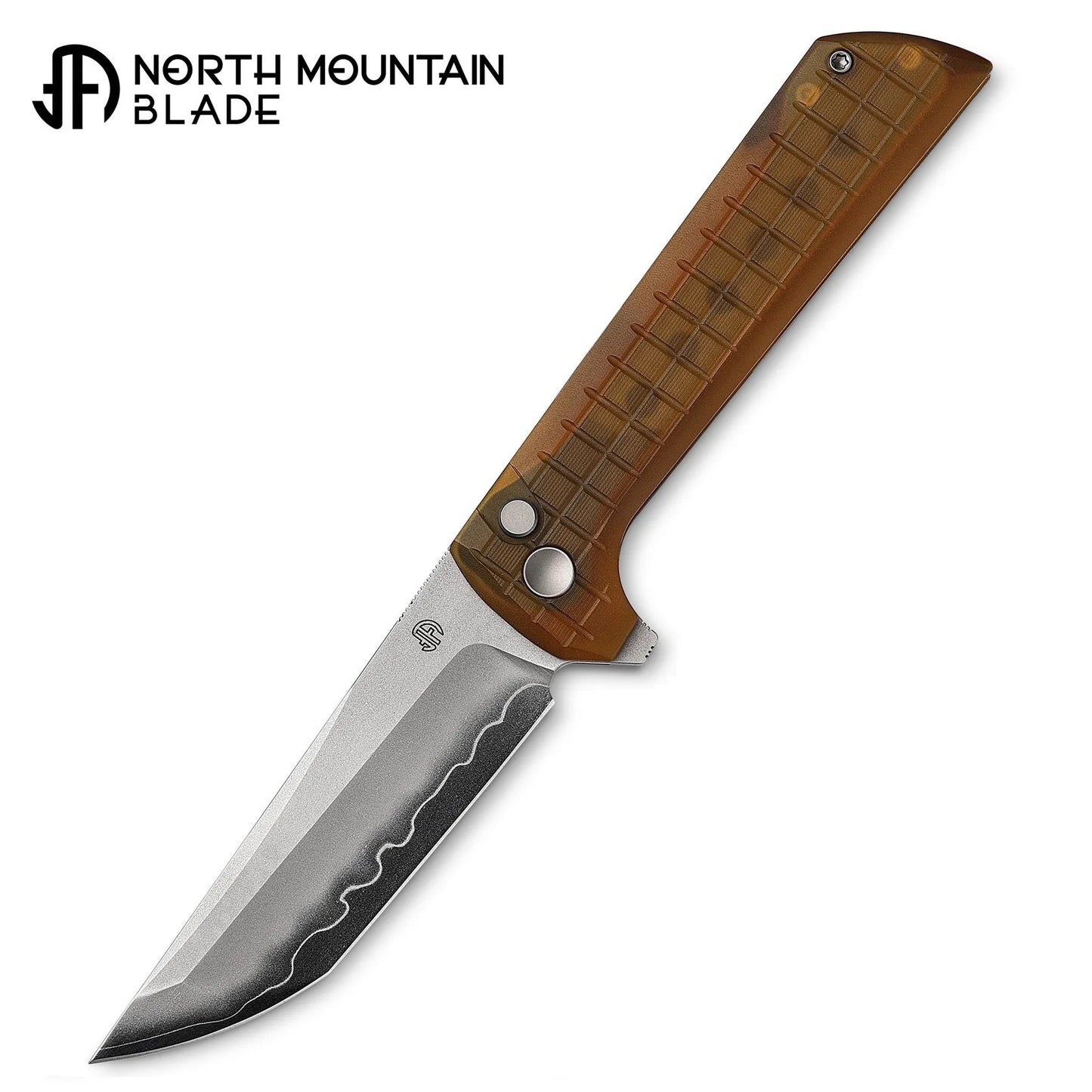 North Mountain Blade Chop 2 2405-PEI blade detail – 3.5″ SLD-Magic San Mai tanto folding knife