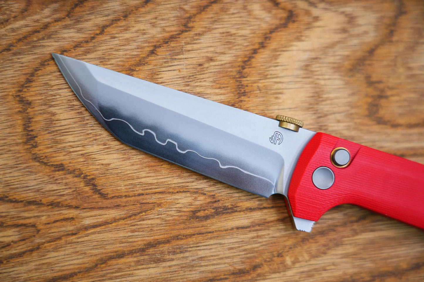 North Mountain Blade Chop 2 – Red G10 Handle, 3.5" SLD-Magic Blade, Button Lock, Flipper & .45 ACP Thumb Disk