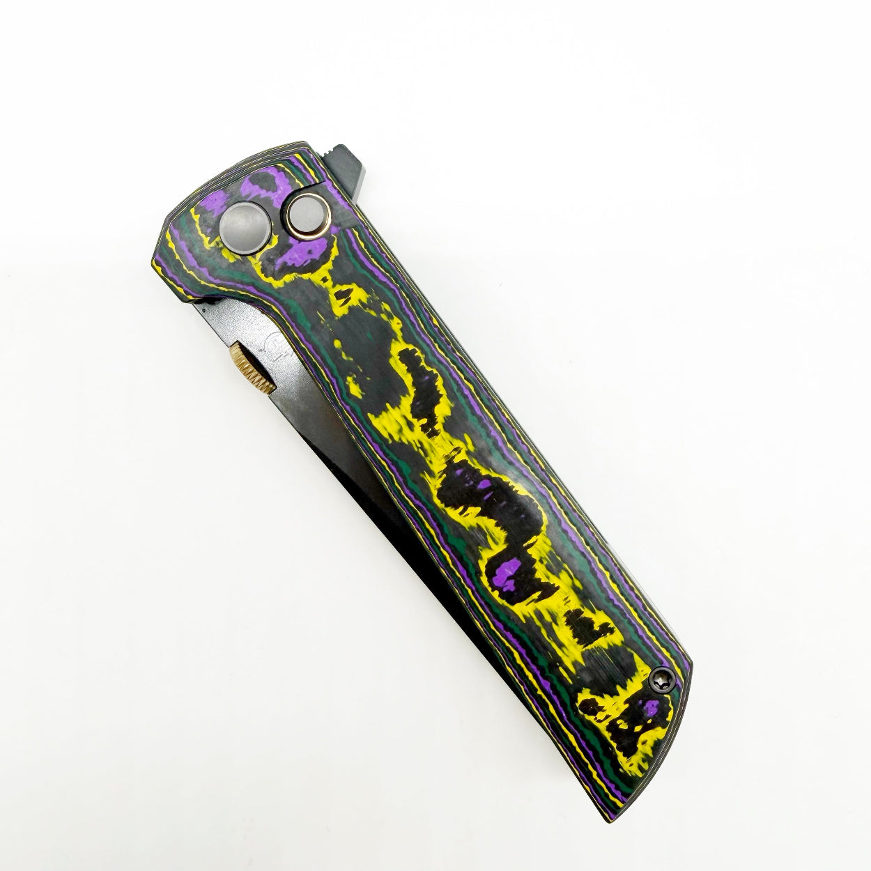 North Mountain Blade 2406 Venom Chop2 – 3.5" SLD-Magic DLC Tanto Folding Knife UV Reactive Carbon Fiber Handle .45 Style Thumb Disc