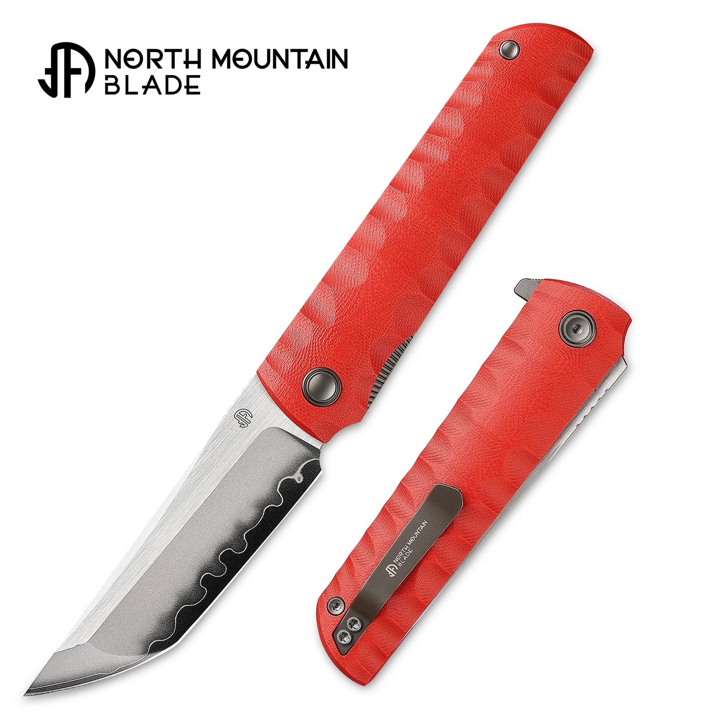 North Mountain Blade Kick Stop Chop Plus – 4" Tanto SLD-Magic Blade | Red G10 Handle