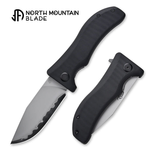 North Mountain Blade Lucky Dog â€“ SLD-Magic Folding Knife, Black G10 Handle