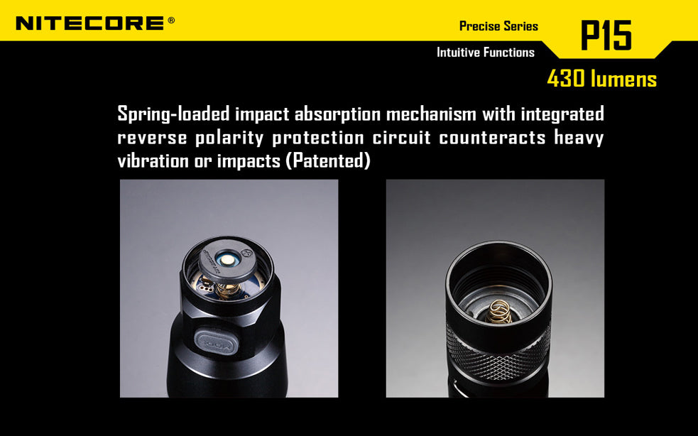 Nitecore P15 XP-G2 LED 430 Lumen 1 x 18650 or 2 x CR123 Flashlight